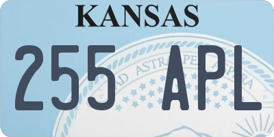 KS license plate 255APL