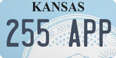 KS license plate 255APP