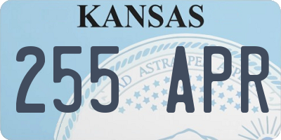 KS license plate 255APR