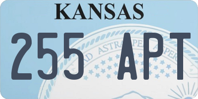 KS license plate 255APT