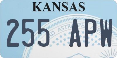 KS license plate 255APW