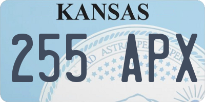 KS license plate 255APX