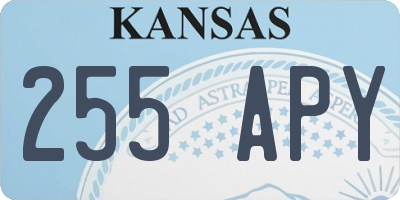 KS license plate 255APY