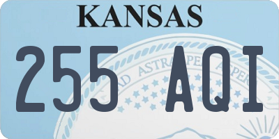KS license plate 255AQI