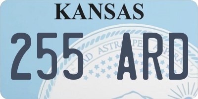 KS license plate 255ARD