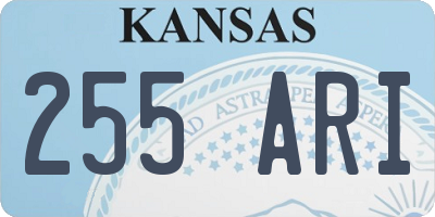 KS license plate 255ARI