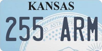 KS license plate 255ARM