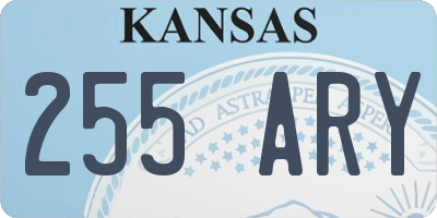 KS license plate 255ARY
