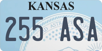 KS license plate 255ASA