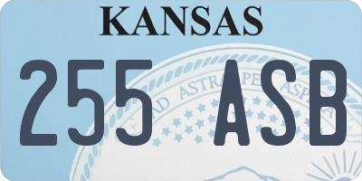 KS license plate 255ASB