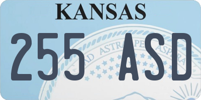 KS license plate 255ASD