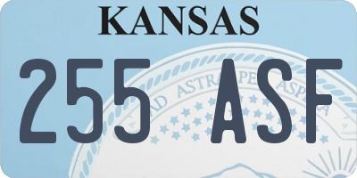 KS license plate 255ASF