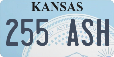 KS license plate 255ASH