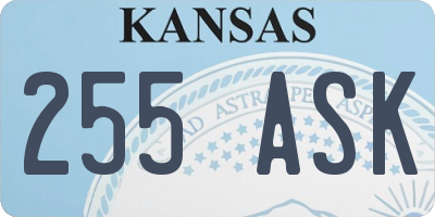 KS license plate 255ASK