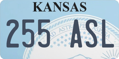 KS license plate 255ASL