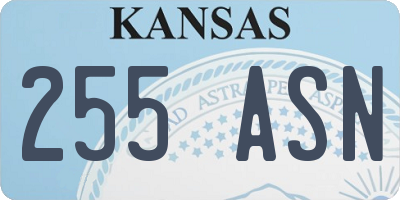 KS license plate 255ASN