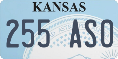 KS license plate 255ASO