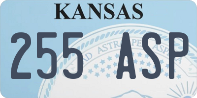 KS license plate 255ASP