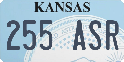 KS license plate 255ASR