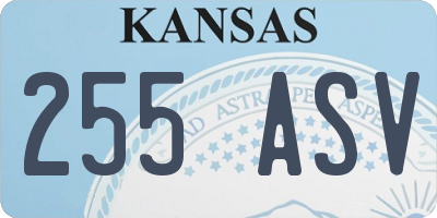 KS license plate 255ASV