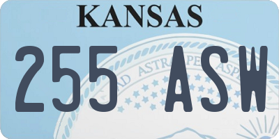 KS license plate 255ASW