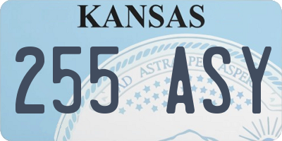 KS license plate 255ASY