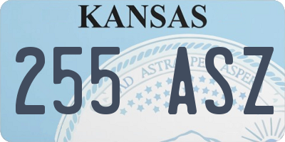KS license plate 255ASZ