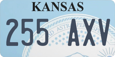 KS license plate 255AXV