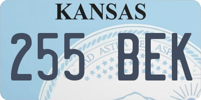 KS license plate 255BEK