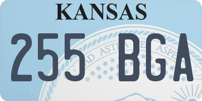 KS license plate 255BGA