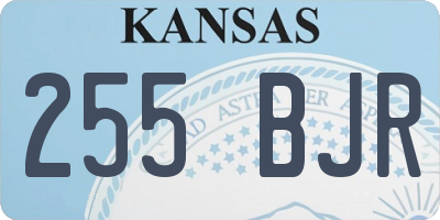KS license plate 255BJR