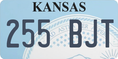 KS license plate 255BJT