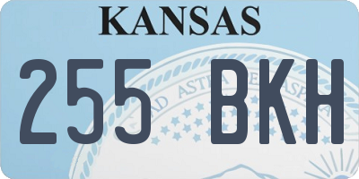 KS license plate 255BKH