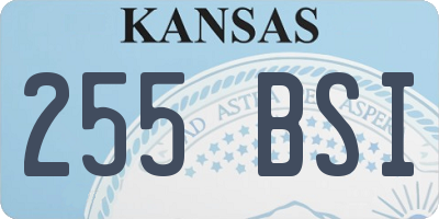 KS license plate 255BSI