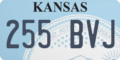 KS license plate 255BVJ
