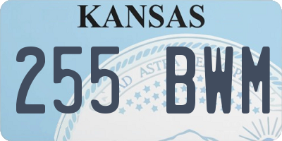 KS license plate 255BWM