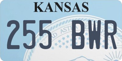 KS license plate 255BWR