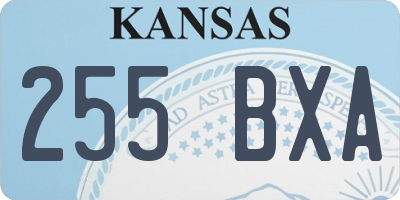 KS license plate 255BXA