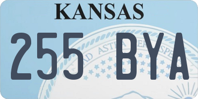KS license plate 255BYA