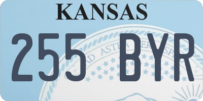 KS license plate 255BYR
