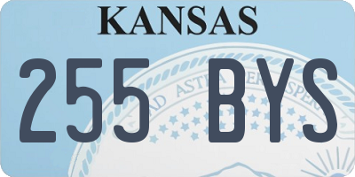 KS license plate 255BYS