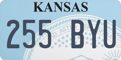 KS license plate 255BYU