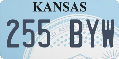 KS license plate 255BYW