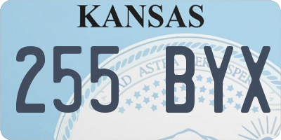 KS license plate 255BYX