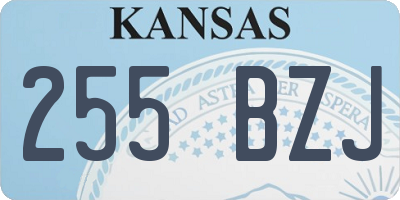 KS license plate 255BZJ