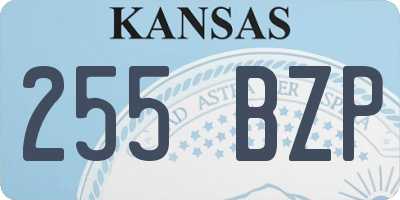 KS license plate 255BZP