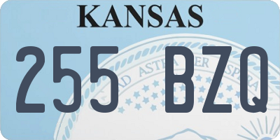 KS license plate 255BZQ