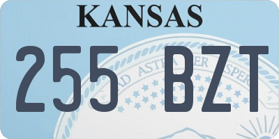 KS license plate 255BZT