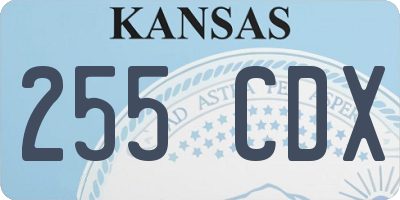 KS license plate 255CDX