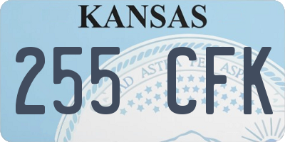 KS license plate 255CFK